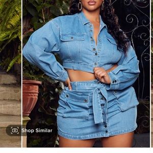Denim Skirt Set